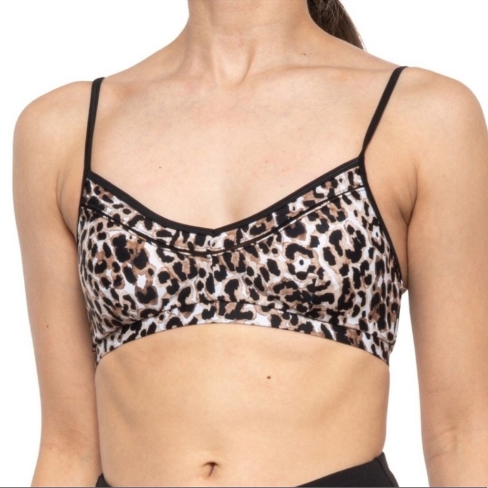 THE UPSIDE WATER LEOPARD BALLET SPORTS BRA XS